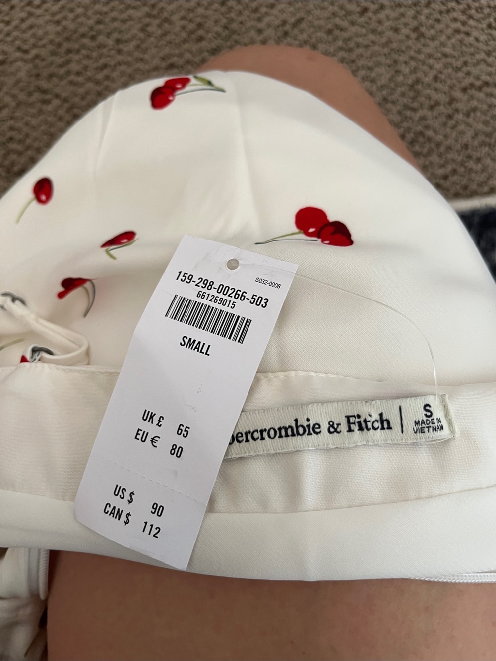 NWT Abercrombie cherry print dress - Picture 5 of 7
